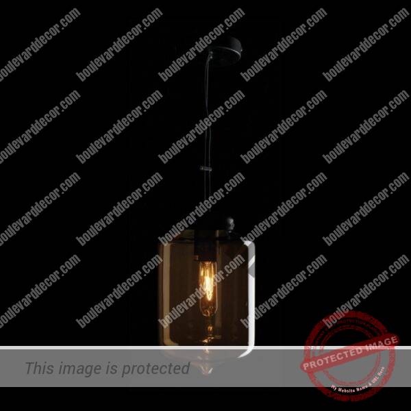 Lantern Amber Glass Pendant