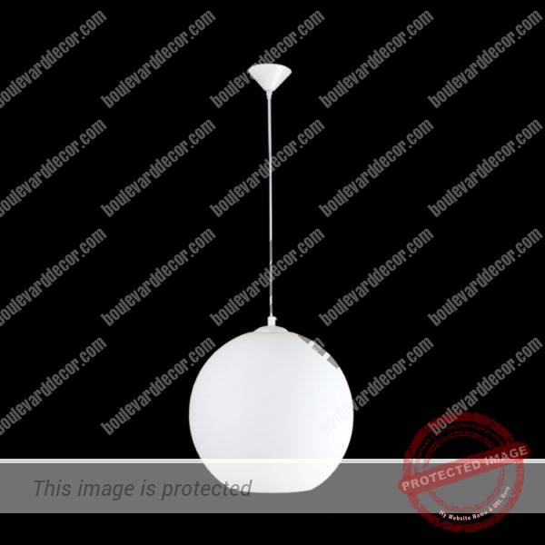 Small Glass Ball Pendant, White