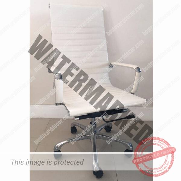 Executive Chair Ribs White