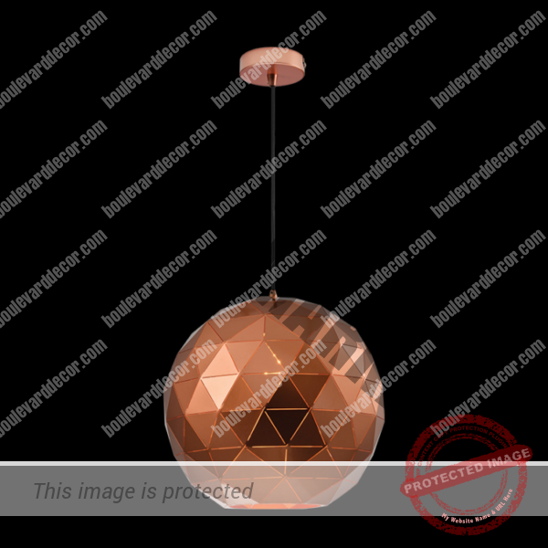 Large Laser Cut Metal Ball Pendant, Copper