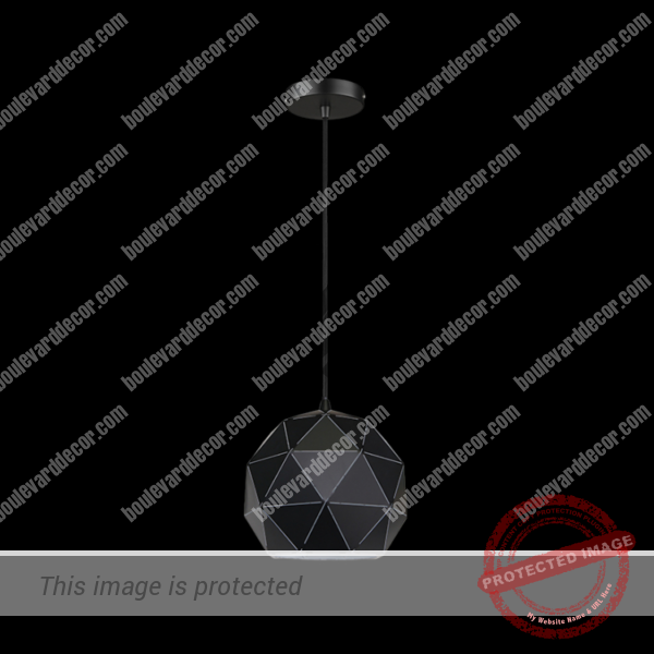 Small Laser Cut Metal Ball Pendant, Matt Black