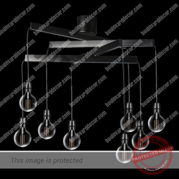 Mobile 8 Light Pendant, Black