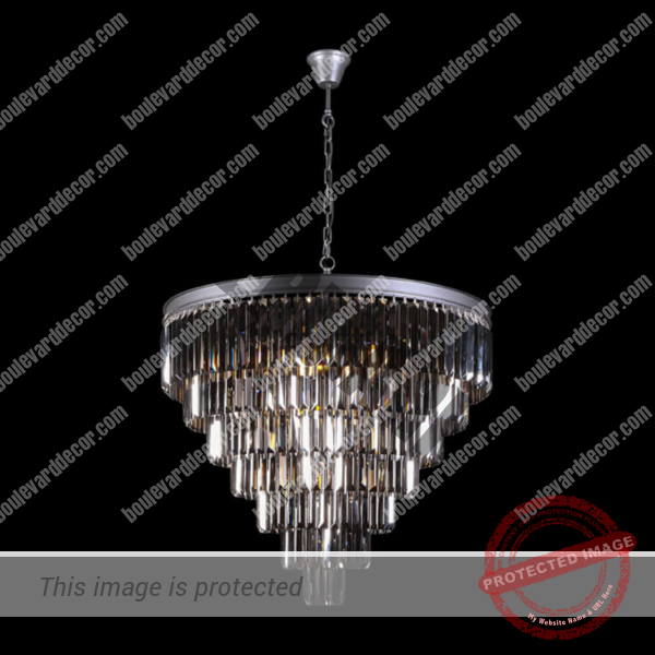 Crystal 7 Tier Chandelier Charcoal