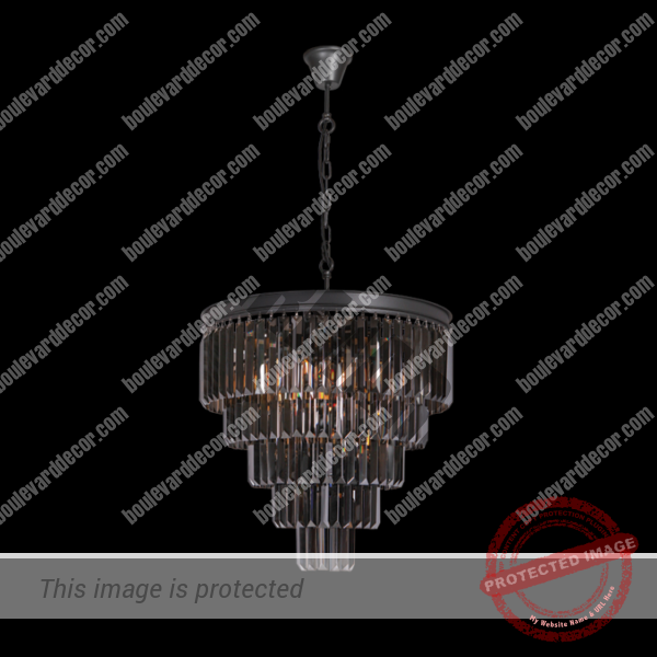 Crystal 5 Tier Chandelier Charcoal