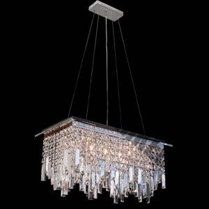 Large Rectangular K9 Crystal Pendant Light