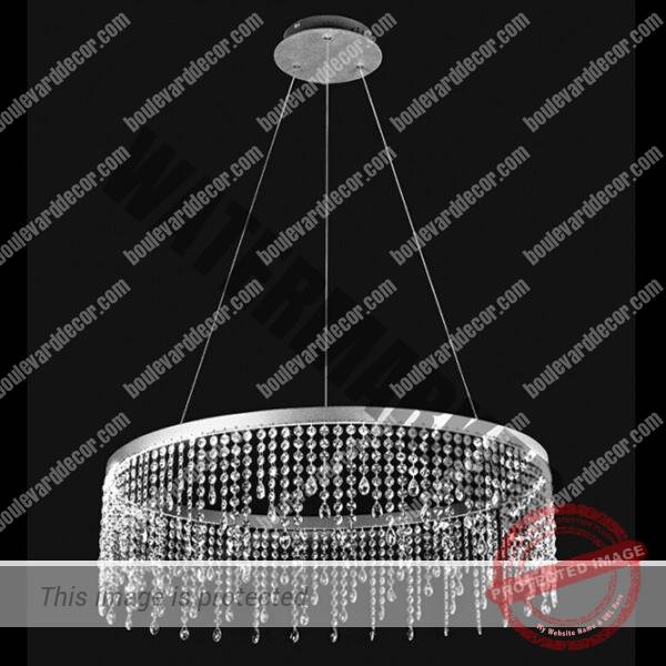 LED Large Ring Crystal Drop Pendant