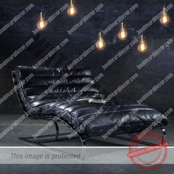 Morello Chaise Large  Distressed Black