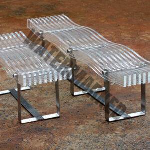 Plexiglass Slat Wave Bench