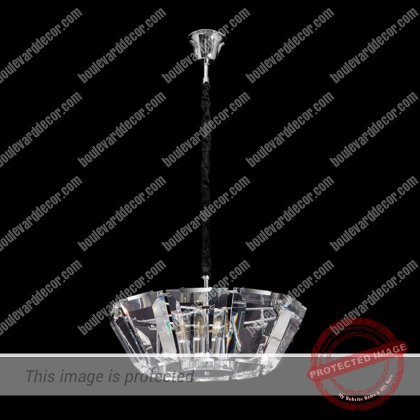 Medium Chandelier with Angled & Trapezium Crystal Slabs