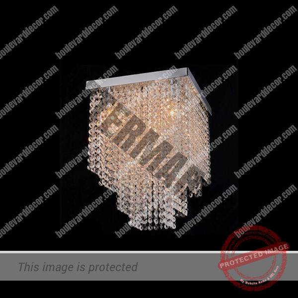 Square K9 Crystal Ceiling Fitting Small