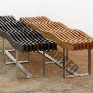 Timber Slat Wave Bench