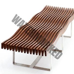 Timber Slat Wave Bench