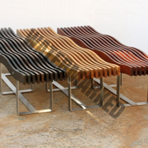 Timber Slat Wave Bench