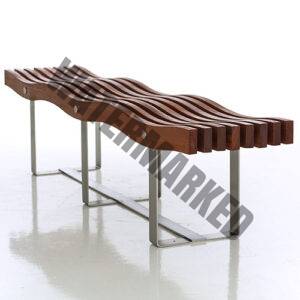 Timber Slat Wave Bench